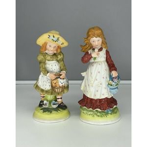 Lot of 2 Holly Hobbie Vintage 1973 Figurines - Please Read Description
